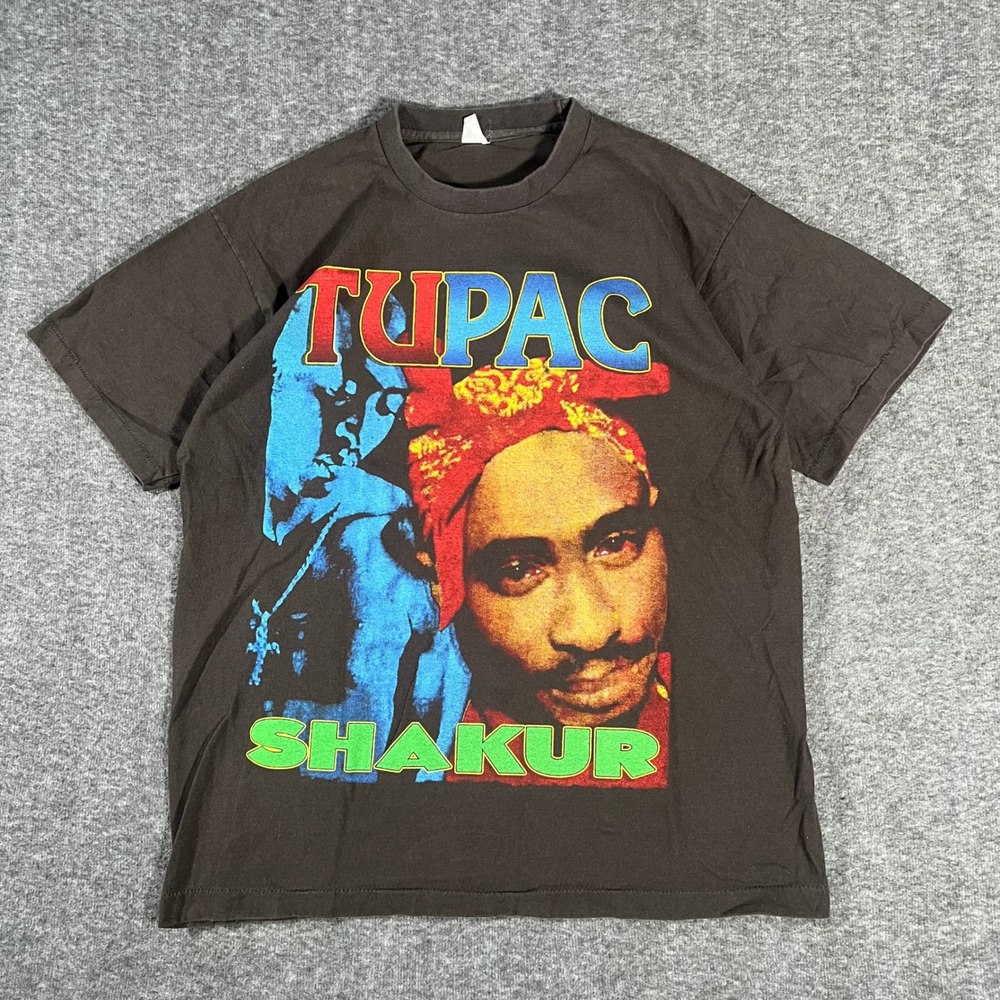 Tupac Shakur 'So Many Tears' Rap Tee Modern Tshirt Bay Club Black Mens Large
